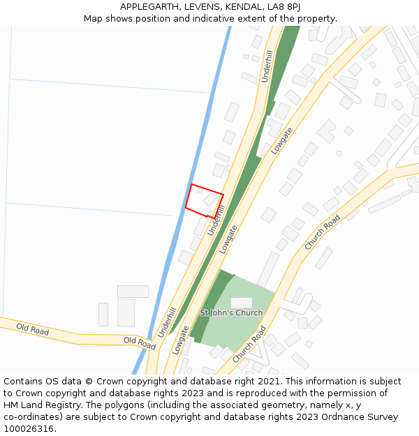 APPLEGARTH, LEVENS, KENDAL, LA8 8PJ: Location map and indicative extent of plot