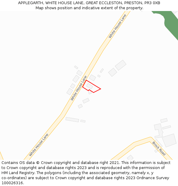 APPLEGARTH, WHITE HOUSE LANE, GREAT ECCLESTON, PRESTON, PR3 0XB: Location map and indicative extent of plot