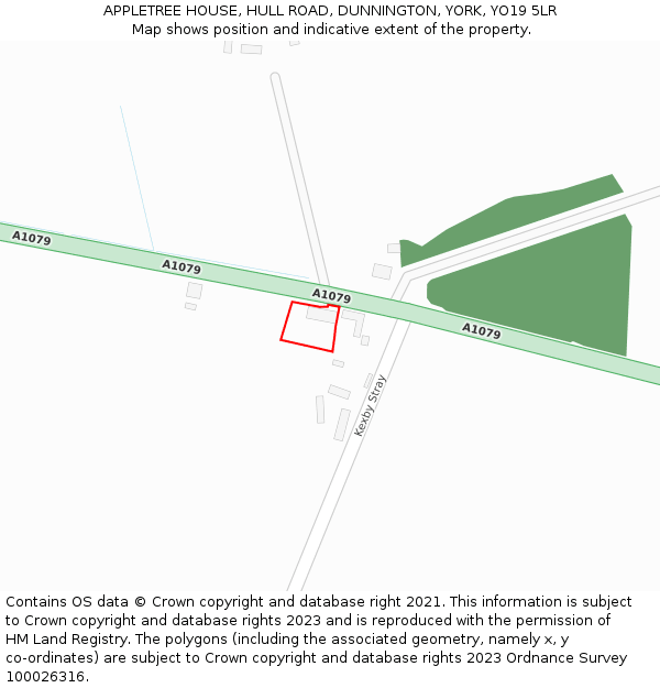 APPLETREE HOUSE, HULL ROAD, DUNNINGTON, YORK, YO19 5LR: Location map and indicative extent of plot