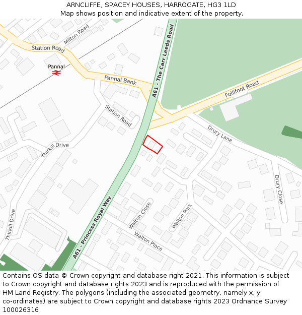 ARNCLIFFE, SPACEY HOUSES, HARROGATE, HG3 1LD: Location map and indicative extent of plot