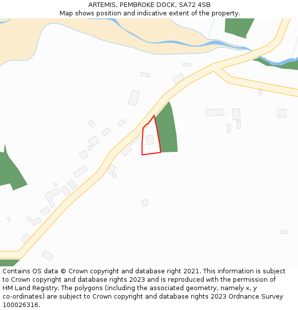 ARTEMIS, PEMBROKE DOCK, SA72 4SB: Location map and indicative extent of plot