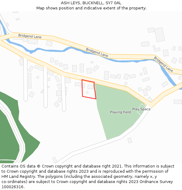 ASH LEYS, BUCKNELL, SY7 0AL: Location map and indicative extent of plot