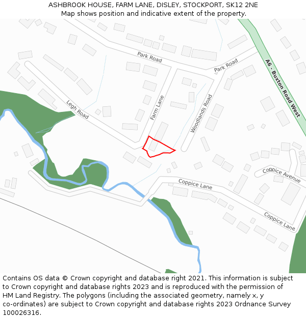 ASHBROOK HOUSE, FARM LANE, DISLEY, STOCKPORT, SK12 2NE: Location map and indicative extent of plot