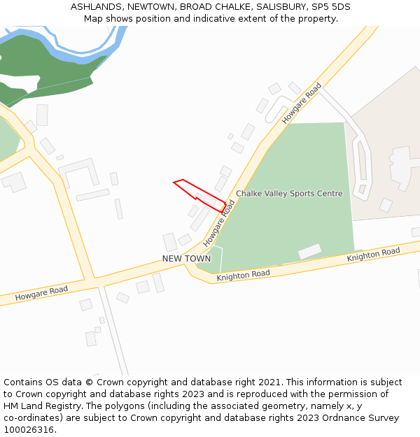 ASHLANDS, NEWTOWN, BROAD CHALKE, SALISBURY, SP5 5DS: Location map and indicative extent of plot