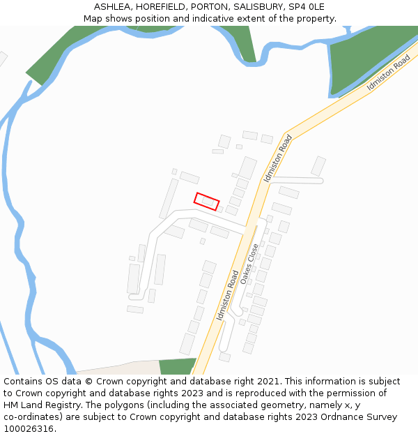 ASHLEA, HOREFIELD, PORTON, SALISBURY, SP4 0LE: Location map and indicative extent of plot