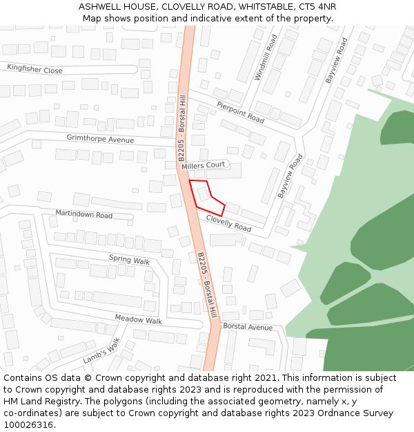 ASHWELL HOUSE, CLOVELLY ROAD, WHITSTABLE, CT5 4NR: Location map and indicative extent of plot