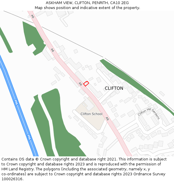 ASKHAM VIEW, CLIFTON, PENRITH, CA10 2EG: Location map and indicative extent of plot