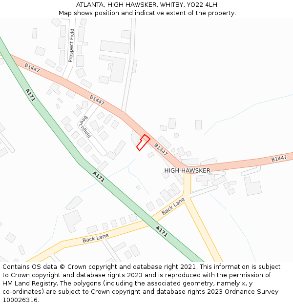 ATLANTA, HIGH HAWSKER, WHITBY, YO22 4LH: Location map and indicative extent of plot