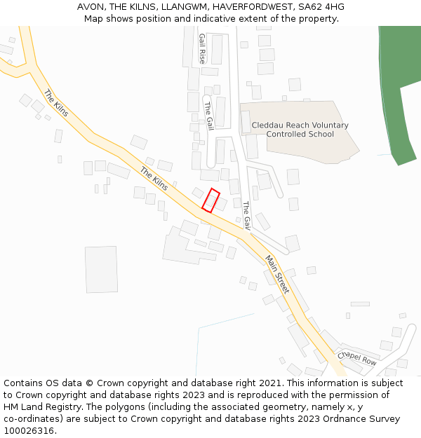 AVON, THE KILNS, LLANGWM, HAVERFORDWEST, SA62 4HG: Location map and indicative extent of plot