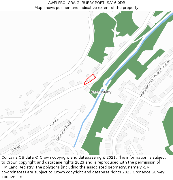 AWELFRO, GRAIG, BURRY PORT, SA16 0DR: Location map and indicative extent of plot