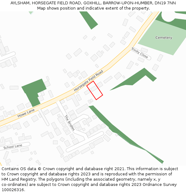 AYLSHAM, HORSEGATE FIELD ROAD, GOXHILL, BARROW-UPON-HUMBER, DN19 7NN: Location map and indicative extent of plot