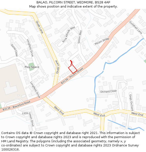 BALAO, PILCORN STREET, WEDMORE, BS28 4AP: Location map and indicative extent of plot