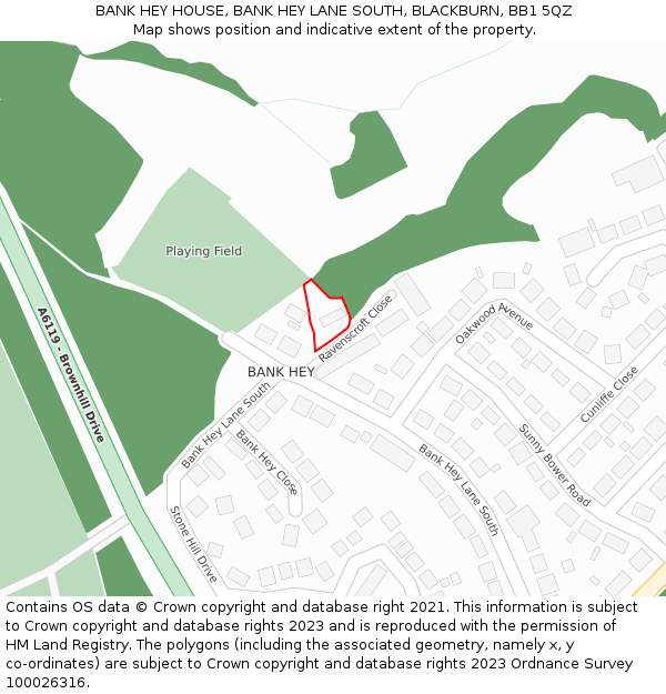 BANK HEY HOUSE, BANK HEY LANE SOUTH, BLACKBURN, BB1 5QZ: Location map and indicative extent of plot