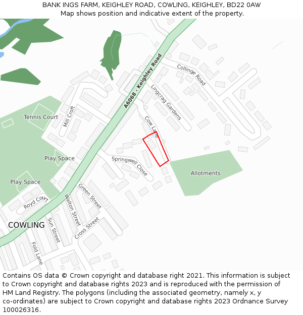 BANK INGS FARM, KEIGHLEY ROAD, COWLING, KEIGHLEY, BD22 0AW: Location map and indicative extent of plot