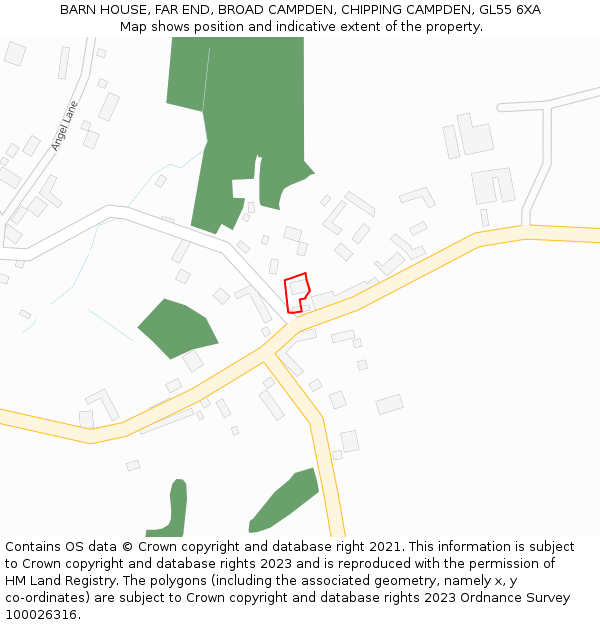 BARN HOUSE, FAR END, BROAD CAMPDEN, CHIPPING CAMPDEN, GL55 6XA: Location map and indicative extent of plot