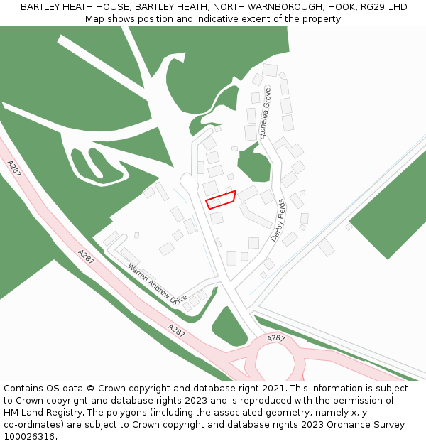 BARTLEY HEATH HOUSE, BARTLEY HEATH, NORTH WARNBOROUGH, HOOK, RG29 1HD: Location map and indicative extent of plot