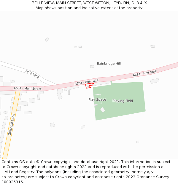 BELLE VIEW, MAIN STREET, WEST WITTON, LEYBURN, DL8 4LX: Location map and indicative extent of plot