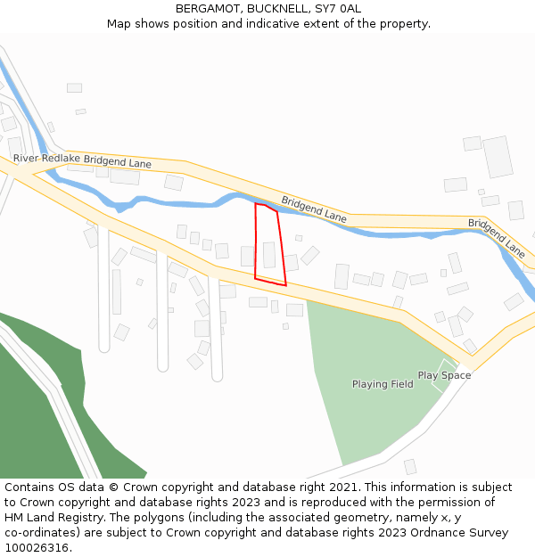 BERGAMOT, BUCKNELL, SY7 0AL: Location map and indicative extent of plot