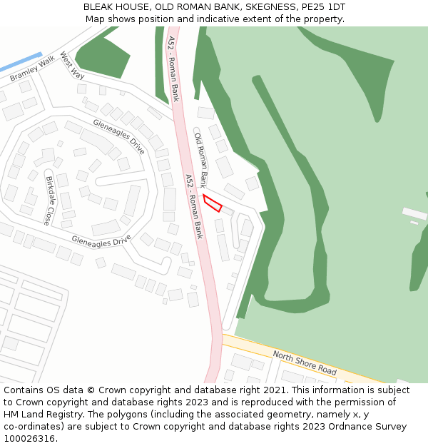 BLEAK HOUSE, OLD ROMAN BANK, SKEGNESS, PE25 1DT: Location map and indicative extent of plot