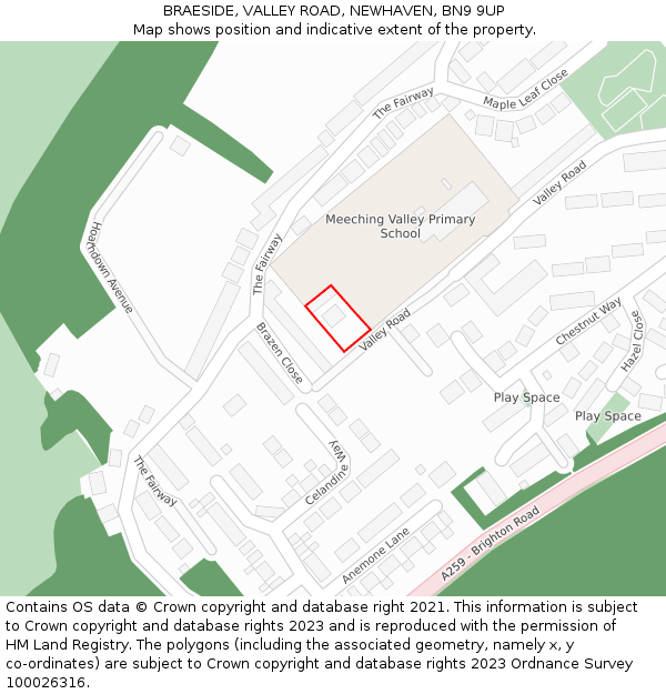 BRAESIDE, VALLEY ROAD, NEWHAVEN, BN9 9UP: Location map and indicative extent of plot