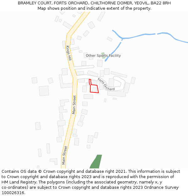 BRAMLEY COURT, FORTS ORCHARD, CHILTHORNE DOMER, YEOVIL, BA22 8RH: Location map and indicative extent of plot