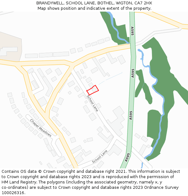 BRANDYWELL, SCHOOL LANE, BOTHEL, WIGTON, CA7 2HX: Location map and indicative extent of plot