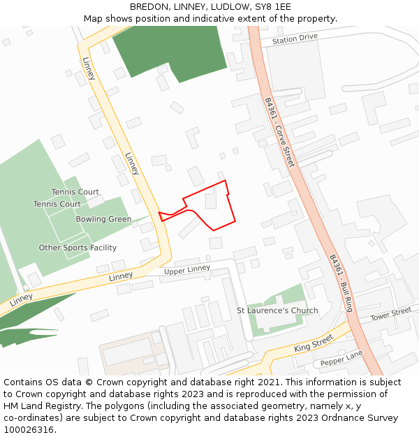 BREDON, LINNEY, LUDLOW, SY8 1EE: Location map and indicative extent of plot