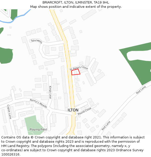 BRIARCROFT, ILTON, ILMINSTER, TA19 9HL: Location map and indicative extent of plot