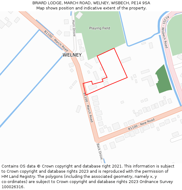 BRIARD LODGE, MARCH ROAD, WELNEY, WISBECH, PE14 9SA: Location map and indicative extent of plot