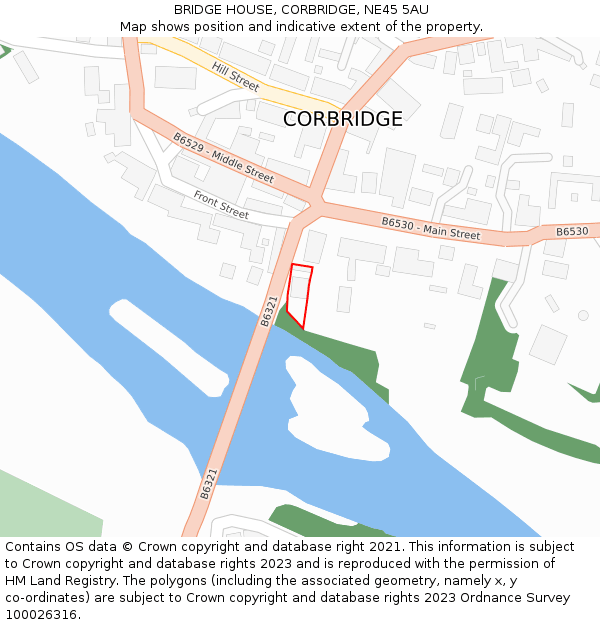 BRIDGE HOUSE, CORBRIDGE, NE45 5AU: Location map and indicative extent of plot