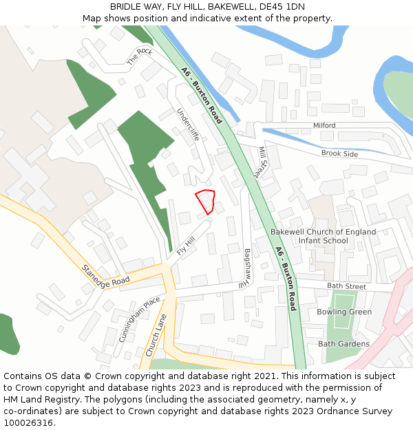 BRIDLE WAY, FLY HILL, BAKEWELL, DE45 1DN: Location map and indicative extent of plot