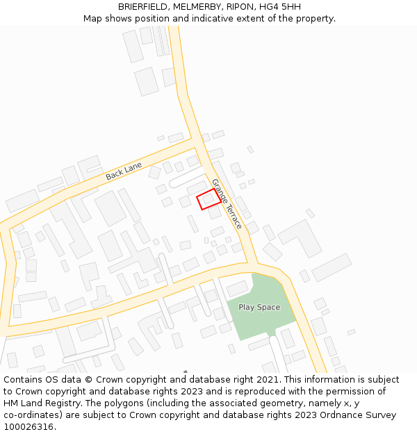 BRIERFIELD, MELMERBY, RIPON, HG4 5HH: Location map and indicative extent of plot