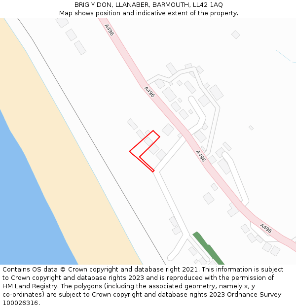 BRIG Y DON, LLANABER, BARMOUTH, LL42 1AQ: Location map and indicative extent of plot