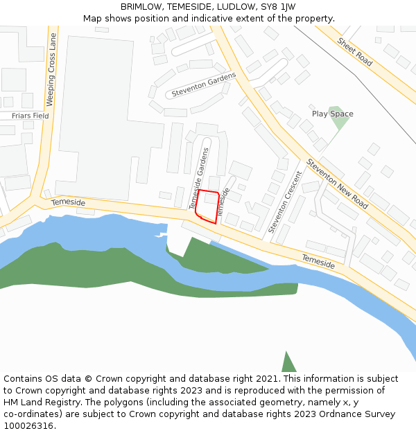 BRIMLOW, TEMESIDE, LUDLOW, SY8 1JW: Location map and indicative extent of plot