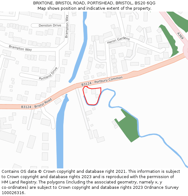 BRIXTONE, BRISTOL ROAD, PORTISHEAD, BRISTOL, BS20 6QG: Location map and indicative extent of plot