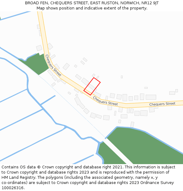 BROAD FEN, CHEQUERS STREET, EAST RUSTON, NORWICH, NR12 9JT: Location map and indicative extent of plot