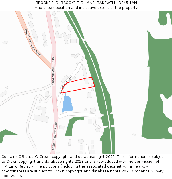 BROOKFIELD, BROOKFIELD LANE, BAKEWELL, DE45 1AN: Location map and indicative extent of plot