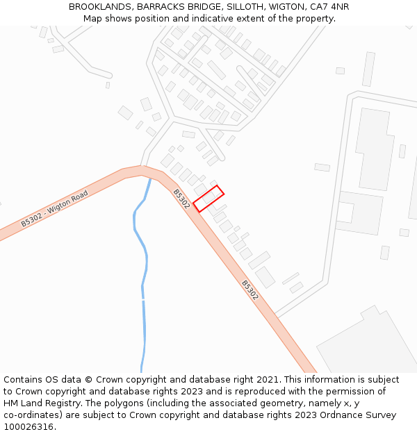 BROOKLANDS, BARRACKS BRIDGE, SILLOTH, WIGTON, CA7 4NR: Location map and indicative extent of plot