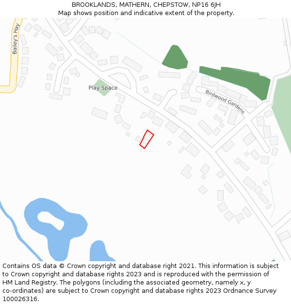 BROOKLANDS, MATHERN, CHEPSTOW, NP16 6JH: Location map and indicative extent of plot