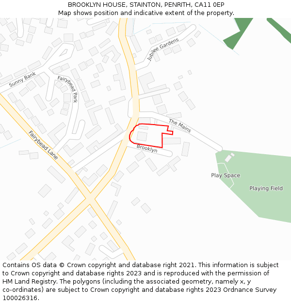 BROOKLYN HOUSE, STAINTON, PENRITH, CA11 0EP: Location map and indicative extent of plot