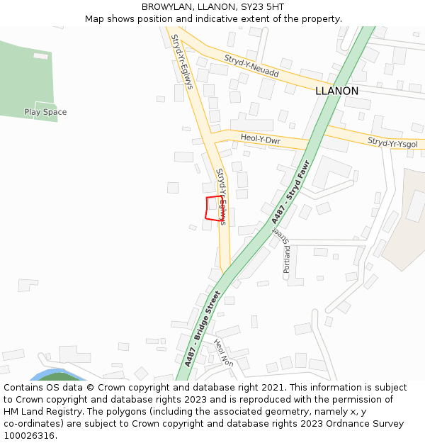 BROWYLAN, LLANON, SY23 5HT: Location map and indicative extent of plot