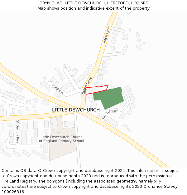 BRYN GLAS, LITTLE DEWCHURCH, HEREFORD, HR2 6PS: Location map and indicative extent of plot