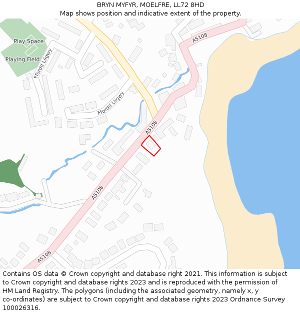 BRYN MYFYR, MOELFRE, LL72 8HD: Location map and indicative extent of plot