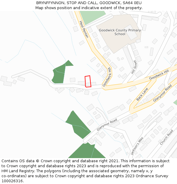 BRYNFFYNNON, STOP AND CALL, GOODWICK, SA64 0EU: Location map and indicative extent of plot