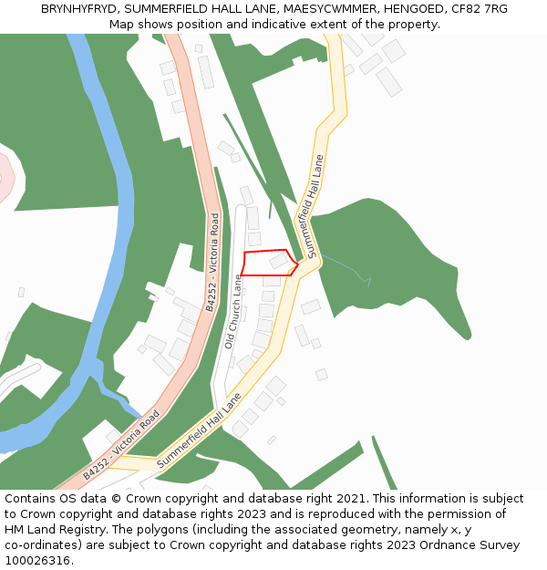 BRYNHYFRYD, SUMMERFIELD HALL LANE, MAESYCWMMER, HENGOED, CF82 7RG: Location map and indicative extent of plot