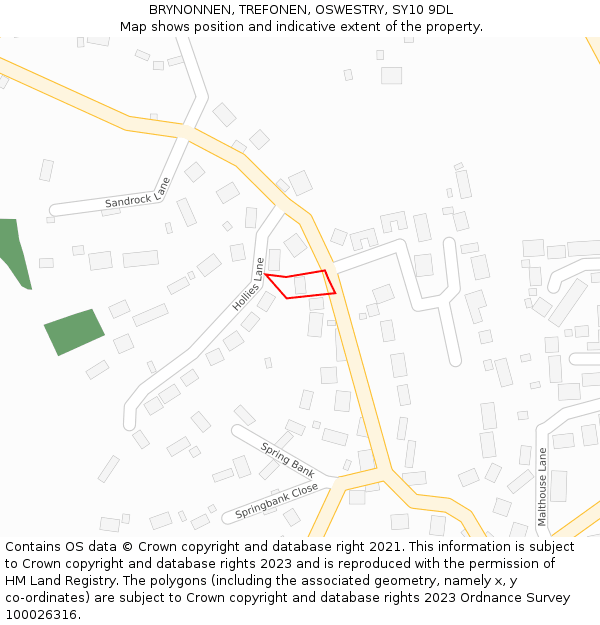 BRYNONNEN, TREFONEN, OSWESTRY, SY10 9DL: Location map and indicative extent of plot
