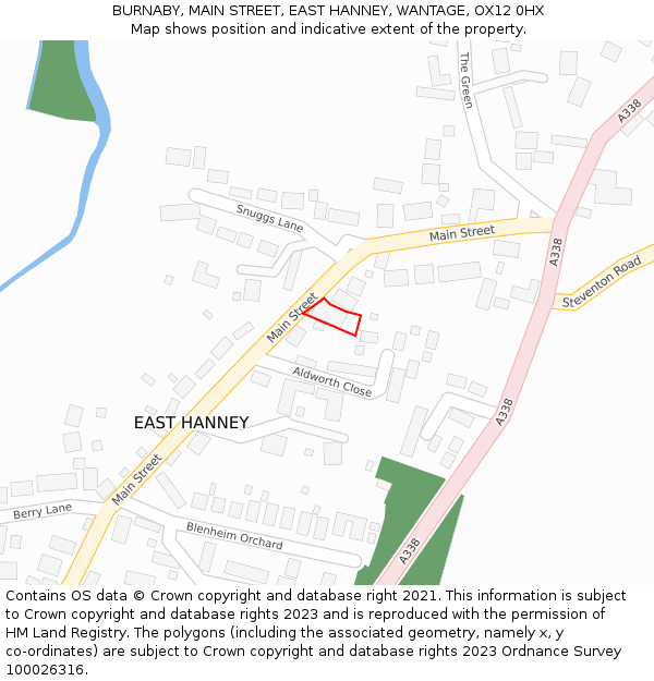 BURNABY, MAIN STREET, EAST HANNEY, WANTAGE, OX12 0HX: Location map and indicative extent of plot