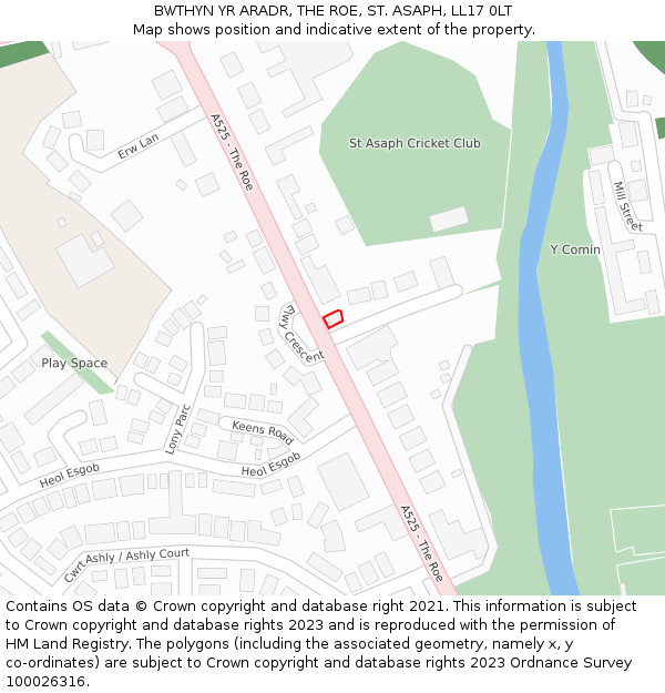 BWTHYN YR ARADR, THE ROE, ST. ASAPH, LL17 0LT: Location map and indicative extent of plot