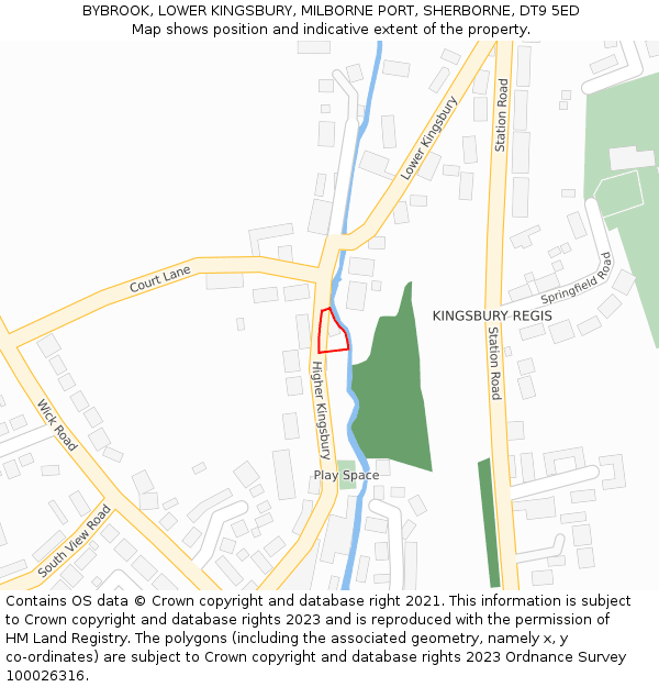 BYBROOK, LOWER KINGSBURY, MILBORNE PORT, SHERBORNE, DT9 5ED: Location map and indicative extent of plot