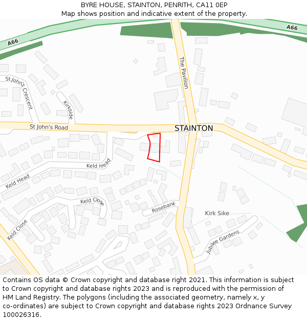 BYRE HOUSE, STAINTON, PENRITH, CA11 0EP: Location map and indicative extent of plot